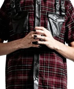 KILLSTAR Mens Clothing Daze [Blood Tartan] | BUTTON-UP SHIRT** -VERA’S EYECANDY Shop killstar daze blood tartan button up shirt 1 28f8a20b 533e 42c3 ad8c 34ae272ae76d 700x700
