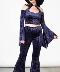 KILLSTAR All Felinology [Plum] | CROP TOP**