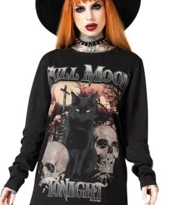 KILLSTAR Cats Full Moon | LONG SLEEVE TOP