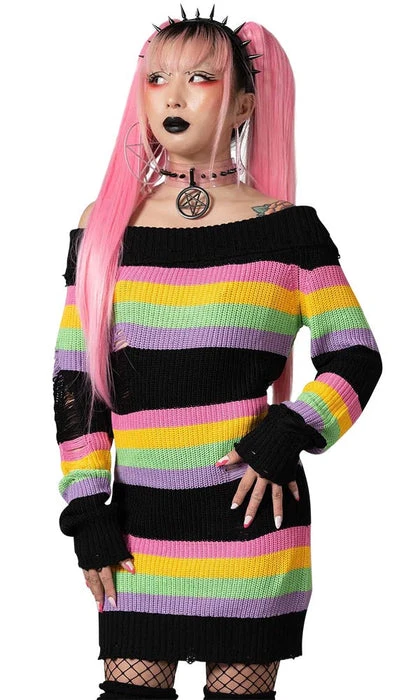 Good Vibes | KNIT SWEATER DRESS KILLSTAR Pastel Goth Good Vibes | KNIT SWEATER DRESS -VERA’S EYECANDY Shop killstar good vibes knit sweater dress 1 e44bce49 91d5 4459 8af0