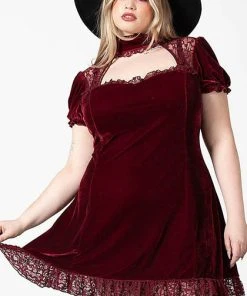 KILLSTAR All Julienne Velvet [Blood] | KEYHOLE DRESS