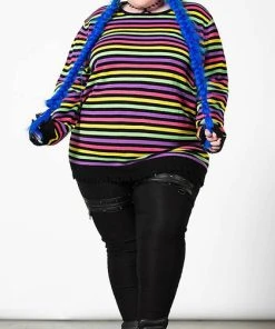KILLSTAR Rainbows & Pride Rainbow Warrior | KNIT SWEATER -VERA’S EYECANDY Shop killstar rainbow warrior knit sweater 10 4bb61774 becc 47c1 a07e 135142ae9a1b 700x700