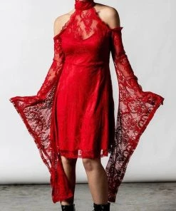 KILLSTAR All To Dust [Scarlet] | KIMONO-SLEEVE DRESS*