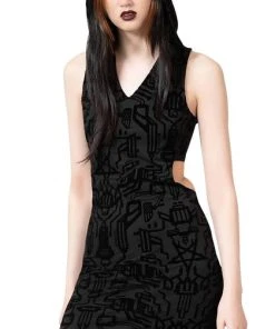 KILLSTAR Cyberpunk Ultravox Mesh | HOODED DRESS*