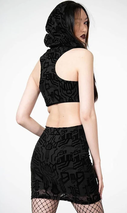 KILLSTAR Cyberpunk Ultravox Mesh | HOODED DRESS* - Image 3