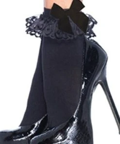 LEG AVENUE Kawaii Lola Ruffle Bow [Black] | ANKLE SOCKS