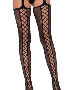 LEG AVENUE Burlesque Dual Net | GARTER STOCKINGS