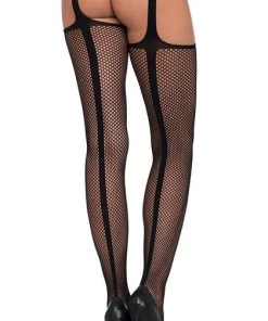 LEG AVENUE Burlesque Dual Net | GARTER STOCKINGS -VERA’S EYECANDY Shop leg avenue dual net garter stockings 2 700x700