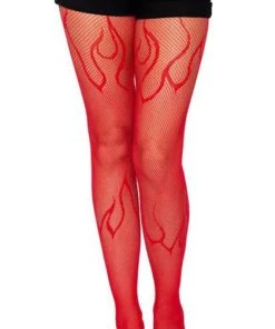 LEG AVENUE Halloween Flame [Red] | FISHNET TIGHTS -VERA’S EYECANDY Shop leg avenue flame red fishnet tights 5 700x700