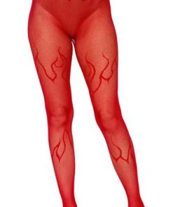 LEG AVENUE Halloween Flame [Red] | FISHNET TIGHTS -VERA’S EYECANDY Shop leg avenue flame red fishnet tights 7 700x700