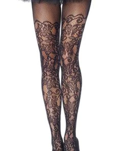LEG AVENUE All Floral Vine Net [Black] | PANTYHOSE