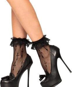 LEG AVENUE All Maria Cross | NET ANKLE SOCKS