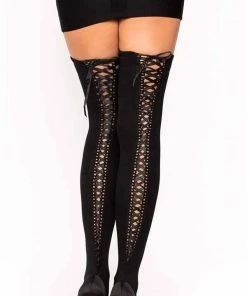 LEG AVENUE Fetish Phoebe Lace Up | THIGH HIGHS