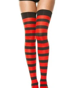 MUSIC LEGS All Wide Stripe [Black/Red] | THIGH HIGHS -VERA’S EYECANDY Shop music legs opaque wide stripe thigh high 1 0db72b5a 2ab2 4dec b4de 12e24781f32d 700x700