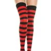MUSIC LEGS All Wide Stripe [Black/Red] | THIGH HIGHS -VERA’S EYECANDY Shop music legs opaque wide stripe thigh high 3 700x700