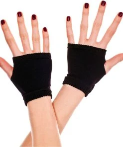 MUSIC LEGS All Plain Black | FINGERLESS GLOVES