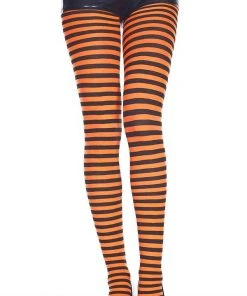 MUSIC LEGS Halloween Striped [Black/Orange] | TIGHTS
