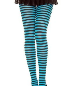 MUSIC LEGS All Striped [Black/Turquoise] | TIGHTS