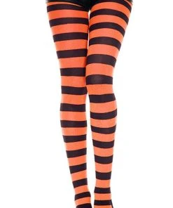 MUSIC LEGS Halloween Wide Striped [Black/Orange] | TIGHTS