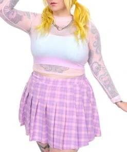 MY VIOLET All Claire [Pleated Pastel] | PLAID SKIRT