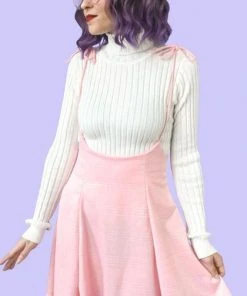 MY VIOLET All Debbie [Pink Plaid] | SUSPENDER SKIRT