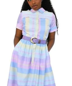 MY VIOLET All Doris Pastel Striped | DRESS
