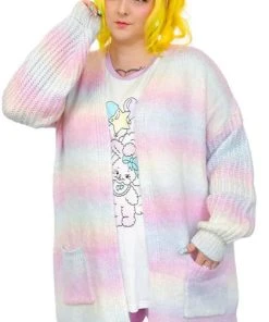 MY VIOLET Kawaii Pastel Prism | LONG CARDIGAN