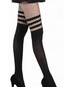 PAMELA MANN Fetish Fishnet Over The Knee [Black] | OPAQUE TIGHTS