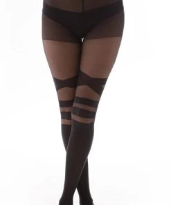 PAMELA MANN Cosplay Sheer Strap [Black] | TIGHTS