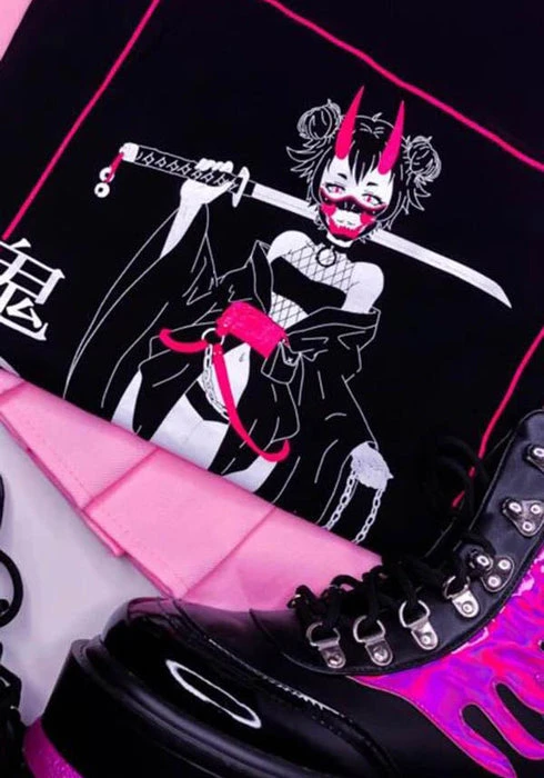 PASTEL PIXIE Anime & Manga Oni Girl | TEE - Image 3