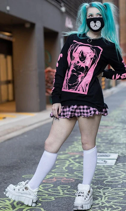 PASTEL PIXIE Anime & Manga Volume 2: Kaiju | LONG SLEEVE TEE - Image 5