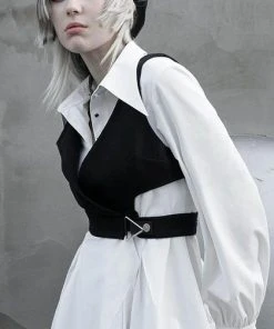 PUNK RAVE Corporate + Office Wear Enigma | VEST -VERA’S EYECANDY Shop punk rave asymmetric lapel waistcoat 3 592c3e78 50c9 4898 b30b 16841d309259 700x700