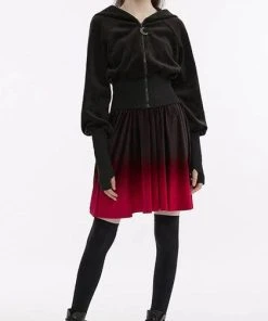 PUNK RAVE New Pandora [Black/Red] | DRESS -VERA’S EYECANDY Shop punk rave gradient color velvet black red slip dress 4 e65a8367 ed44 4832 987e ae92d2040ed0 700x700