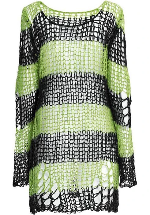 Jezebel | STRIPES SWEATER PUNK RAVE Grunge Jezebel | STRIPES SWEATER -VERA’S EYECANDY Shop punk rave grunge ripped stripes sweater 5 fd3339da 630d 4370 a53c