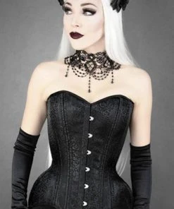 RESTYLE Fetish Black Brocade | OVERBUST CORSET
