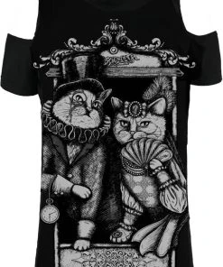 RESTYLE Cats Cat Couple | COLD SHOULDER T-SHIRT