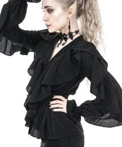 RESTYLE All Dafne [Black] | RUFFLE SHIRT -VERA’S EYECANDY Shop restyle dafne black ruffle shirt 13 29932db4 76f1 41f3 8b8a e1eea8017c72 700x700