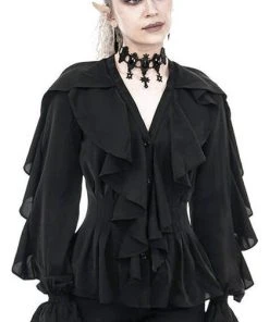 RESTYLE All Dafne [Black] | RUFFLE SHIRT -VERA’S EYECANDY Shop restyle dafne black ruffle shirt 15 635c8dda d33c 46a9 a927 38b63a225afc 700x700