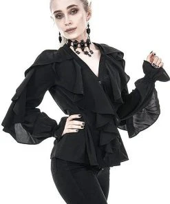 RESTYLE All Dafne [Black] | RUFFLE SHIRT -VERA’S EYECANDY Shop restyle dafne black ruffle shirt 4 d0e535e4 b834 4171 9fe5 a3dd2fdcb47b 700x700