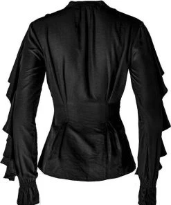 RESTYLE All Dafne [Black] | RUFFLE SHIRT -VERA’S EYECANDY Shop restyle dafne black ruffle shirt 9 c171bbdc 5808 4222 a00e cee351e08750 700x700