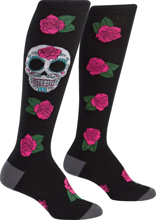 Sugar Skull | KNEE HIGH SOCKS SOCK IT TO ME Pastel Goth Sugar Skull | KNEE HIGH SOCKS -VERA’S EYECANDY Shop sock it to me sugar skull knee high socks