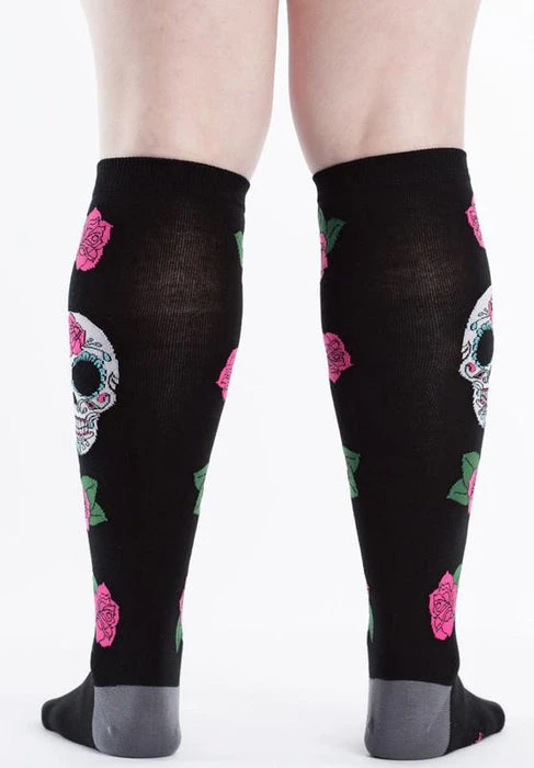Sugar Skull | KNEE HIGH SOCKS SOCK IT TO ME Pastel Goth Sugar Skull | KNEE HIGH SOCKS -VERA’S EYECANDY Shop sock it to me sugar skull knee high socks