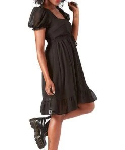 SOURPUSS All Black | CREAM PUFF DRESS*