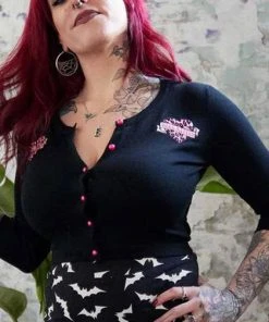 SOURPUSS Pin-up Hell Kitten | CROPPED CARDIGAN*