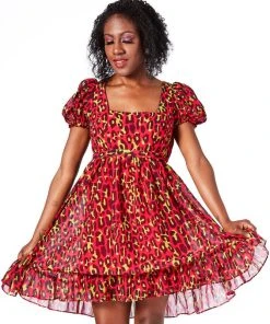 SOURPUSS All Leopard [Hot Pink] | CREAM PUFF DRESS**