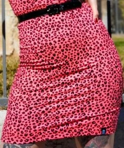 SOURPUSS Punky Colour Neon [Pink Leopard] | MIDI SKIRT**