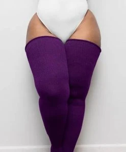 THUNDA THIGHS All Plum Purple | THIGH HIGH SOCKS`