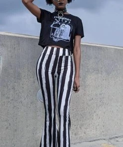 TOO FAST APPAREL All Distressed [Black/White] Striped | FLARE PANTS -VERA’S EYECANDY Shop too fast apparel distressed black white striped flare pants 3 31176071 7a77 43a6 8459 db3b751d7400 700x700