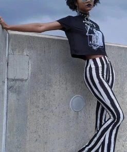 TOO FAST APPAREL All Distressed [Black/White] Striped | FLARE PANTS -VERA’S EYECANDY Shop too fast apparel distressed black white striped flare pants 4 87dd8abd 3281 40f0 8523 4bf4728bd672 700x700