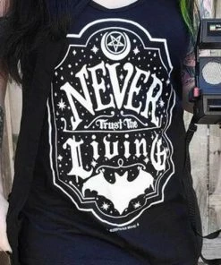 TOO FAST APPAREL Beetlejuice Never Trust The Living | TANK TOP -VERA’S EYECANDY Shop too fast apparel never trust the living tank top 3 700x700